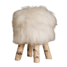 Stołek obity skórą owczą krzesła ze skór Producent owczych skór dekoracyjnych | Tannery Sheepskin | KalSkór