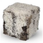 Tibetan sheepskin pouffe