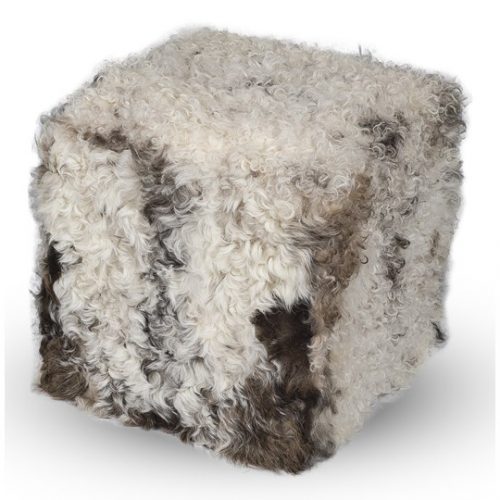Pufa obszyta tybetańską skórą owczą pufy Producent owczych skór dekoracyjnych | Tannery Sheepskin | KalSkór