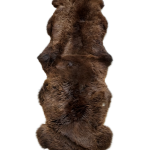 Two stitched sheepskins, brown