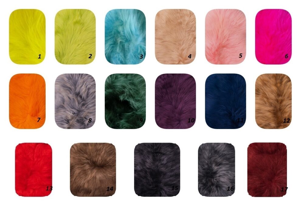 Prostokątny dywanik ze skóry owczej Island 17 Kolorów Dywany i narzuty Producent owczych skór dekoracyjnych | Tannery Sheepskin | KalSkór 2