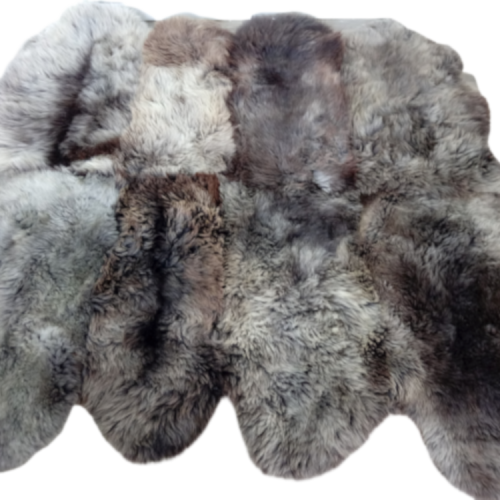 Eight stitched leathers in natural gray color Stitched sheepskins Producent owczych skór dekoracyjnych | Tannery Sheepskin | KalSkór