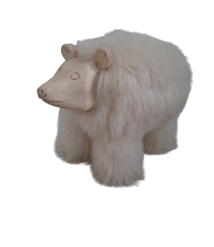 ” Mały Niedźwiadek” obity skórą owczą Akcesoria i dodatki Producent owczych skór dekoracyjnych | Tannery Sheepskin | KalSkór