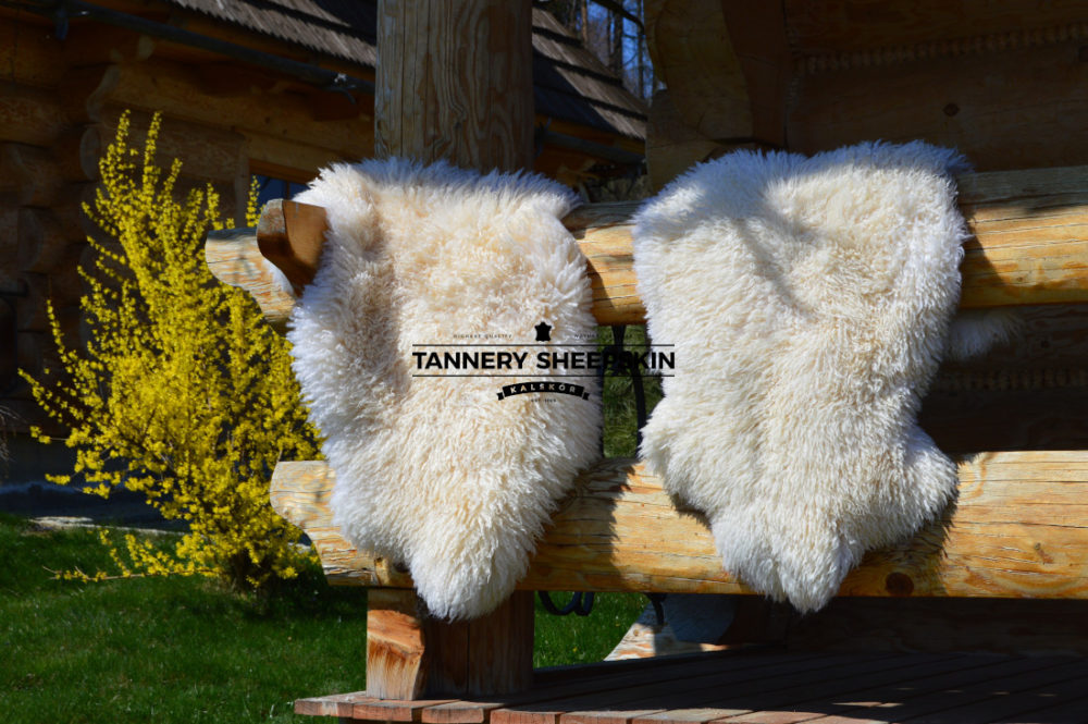 Schapenvacht Wit krullend haar Witte schapenvachten Producent owczych skór dekoracyjnych | Tannery Sheepskin | KalSkór 4