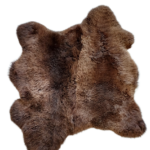 Two stitched sheepskins, brown