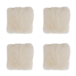 Set of 4 Natural White Sheepskin Chair Pads
