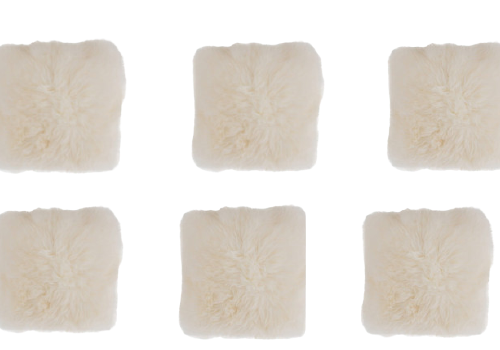 Set of 6 Natural White Sheepskin Chair Pads Accessories Producent owczych skór dekoracyjnych | Tannery Sheepskin | KalSkór