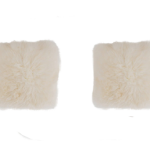 Set of 2 Natural White Sheepskin Chair Pads