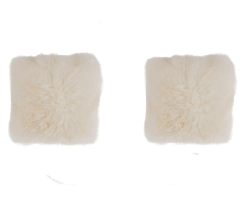 Set of 2 Natural White Sheepskin Chair Pads Accessories Producent owczych skór dekoracyjnych | Tannery Sheepskin | KalSkór