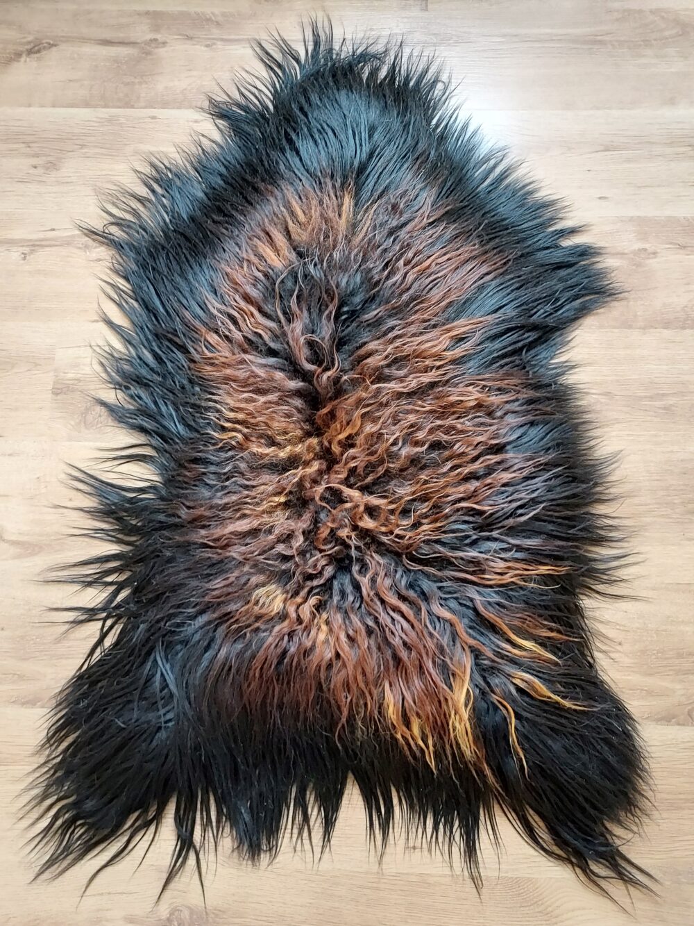 Sheepskin Island Fire Black Red Chestnut Curly Hair colours island Producent owczych skór dekoracyjnych | Tannery Sheepskin | KalSkór 6