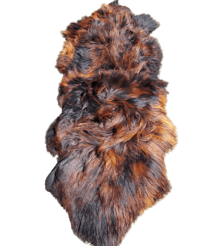 Two Leather Stitched Back Island Natural Fire Black Stitched sheepskins Producent owczych skór dekoracyjnych | Tannery Sheepskin | KalSkór