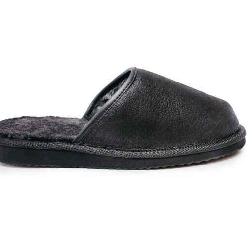 Men’s slippers Caldor Black Accessories Producent owczych skór dekoracyjnych | Tannery Sheepskin | KalSkór