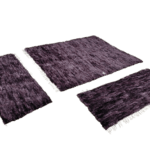 Komplet Narzut ze Skóry Owczej Tkanej Ciemny Brąz